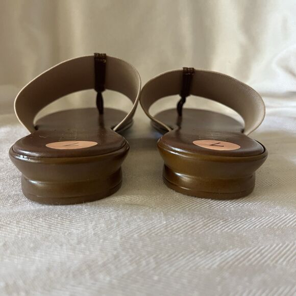 Italian Shoemakers Asher Thong Flip Flop Sandal Size‎ 7 Beige Elastic Band, NEW - Picture 5 of 11